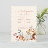 Sweet Little Pumpkin Baby Shower Einladung (Stehend Vorderseite)