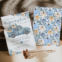 Sweet Little Pumpkin Blue Autumn Baby Dusche