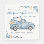 Sweet Little Pumpkin Blue Autumn Baby Dusche Serviette (Vorderseite)