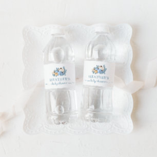 Sweet Little Pumpkin Blue Autumn Baby Dusche Wasserflaschenetikett