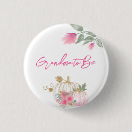 Sweet Little Pumpkin Blush Pink Gold Weiße Blüte Button