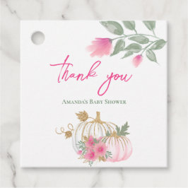 Sweet Little Pumpkin Blush Pink Gold Weiße Blüte Geschenkanhänger