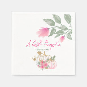 Sweet Little Pumpkin Blush Pink Gold Weiße Blüte Serviette