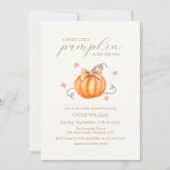 Sweet Little Pumpkin Bow Fall Baby Dusche Einladung (Vorderseite)