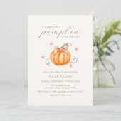 Sweet Little Pumpkin Bow Fall Baby Dusche Einladung (Stehend Vorderseite)