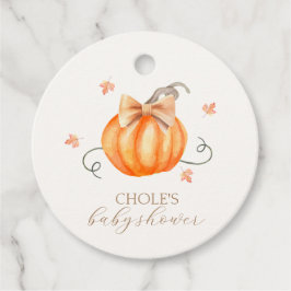 Sweet Little Pumpkin Bow Fall Baby Dusche Geschenkanhänger