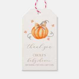 Sweet Little Pumpkin Bow Fall Baby Dusche Geschenkanhänger