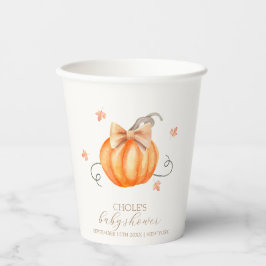 Sweet Little Pumpkin Bow Fall Baby Dusche Pappbecher