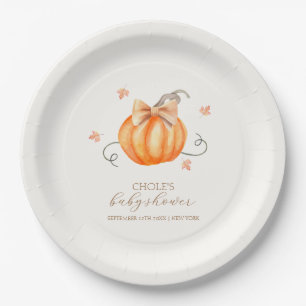 Sweet Little Pumpkin Bow Fall Baby Dusche Pappteller
