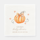 Sweet Little Pumpkin Bow Fall Baby Dusche Serviette (Vorderseite)
