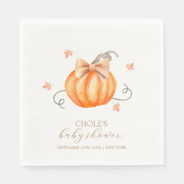 Sweet Little Pumpkin Bow Fall Baby Dusche Serviette