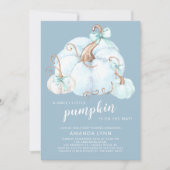 Sweet Little Pumpkin Boys Kinderdusche Einladung (Vorderseite)