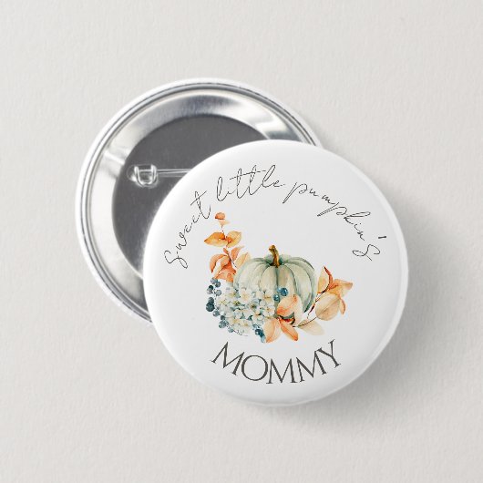 Sweet Little Pumpkin Fall Baby Shower Button Mommy (Vorne & Hinten)