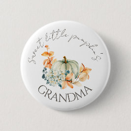 Sweet Little Pumpkin Fall Baby Shower Button Nana