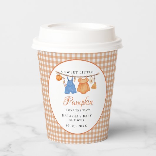 Sweet Little Pumpkin Fall Babydusche Pappbecher (Vorderseite)