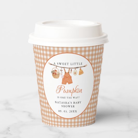 Sweet Little Pumpkin Fall Babydusche Pappbecher (Vorderseite)