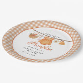 Sweet Little Pumpkin Fall Babydusche Pappteller (Schrägansicht)