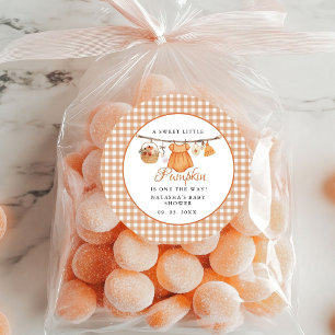 Sweet Little Pumpkin Fall Babydusche Runder Aufkleber