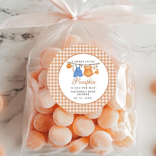 Sweet Little Pumpkin Fall Babydusche Runder Aufkleber