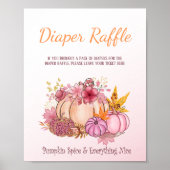 Sweet Little Pumpkin Fall Farm Pink Diaper Raffel Poster (Vorne)