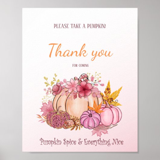 Sweet Little Pumpkin Fall Farm Pink Leckerei Sigh Poster (Vorne)