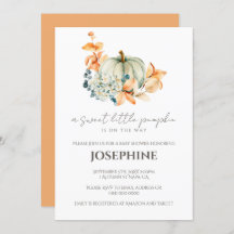 Sweet Little Pumpkin Fall Kinderdusche Einladung