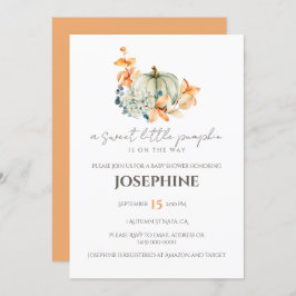 Sweet Little Pumpkin Fall Kinderdusche Einladung