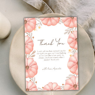 Sweet Little Pumpkin Floral Baby Dusche Dankeskarte