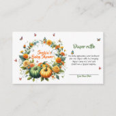 Sweet Little Pumpkin Floral Fall Diaper Raffle Begleitkarte (Vorderseite)