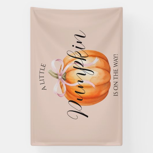 Sweet Little Pumpkin Girl Baby Shower Banner (Vertikal)
