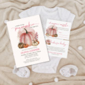 Sweet Little Pumpkin Herbst Pink Baby Dusche Einladung