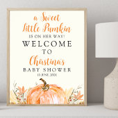 Sweet Little Pumpkin is on her Way, Baby Shower Poster