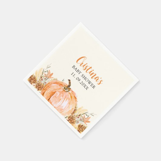 Sweet Little Pumpkin is on her Way, Baby Shower Serviette (Ecke)