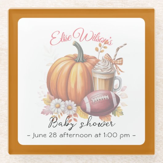 Sweet little pumpkin is on the way glasuntersetzer (Vorderseite)