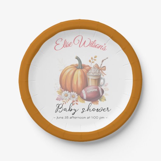 Sweet little pumpkin is on the way pappteller (Vorderseite)