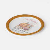 Sweet little pumpkin is on the way pappteller (Schrägansicht)