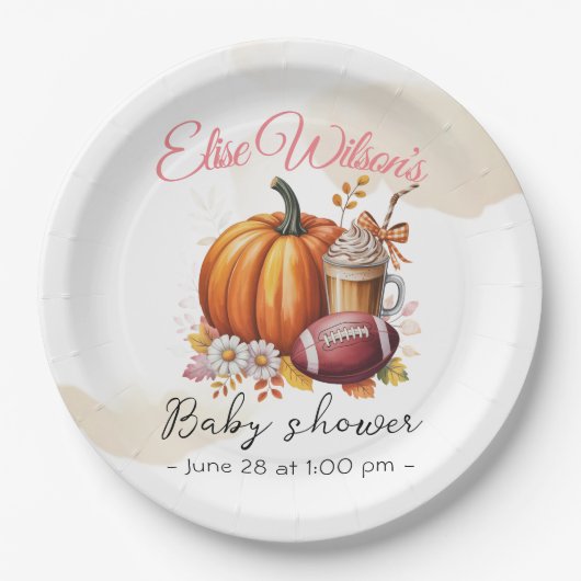 Sweet little pumpkin is on the way pappteller (Vorderseite)