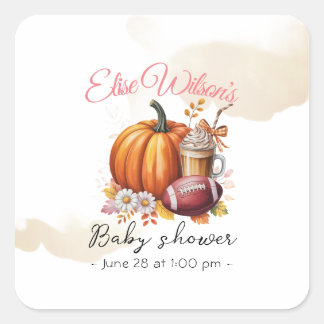 Sweet little pumpkin is on the way quadratischer aufkleber