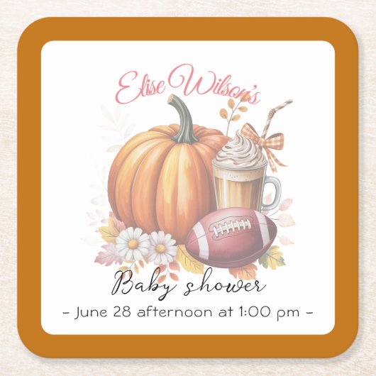 Sweet little pumpkin is on the way rechteckiger pappuntersetzer (Vorderseite)