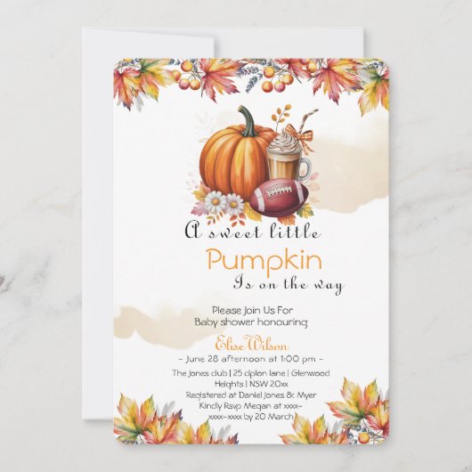 Sweet Little pumpkin latte is on the way Einladung (Vorderseite)