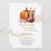 Sweet Little pumpkin latte is on the way Einladung (Vorne/Hinten)