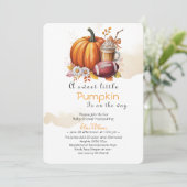 Sweet Little pumpkin latte is on the way Einladung (Stehend Vorderseite)