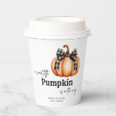 Sweet Little Pumpkin Orange Black Bow Girl Pappbecher (Vorderseite)