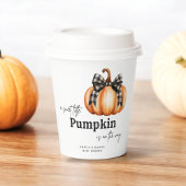 Sweet Little Pumpkin Orange Black Bow Girl Pappbecher