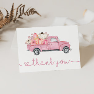 Sweet Little Pumpkin Pink Autumn Baby Dusche Dankeskarte