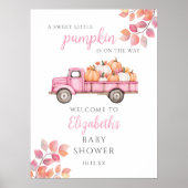 Sweet Little Pumpkin Pink Baby Dusche Begrüßungsze Poster (Vorne)