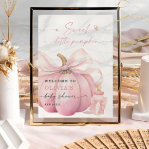 Sweet Little Pumpkin Pink Baby Dusche Willkommen Poster