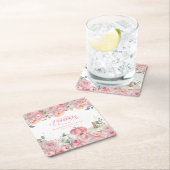 Sweet Little Pumpkin Pink Floral Fall Baby Shower Rechteckiger Pappuntersetzer (Vor Ort)