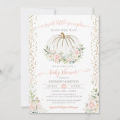 Sweet Little Pumpkin, Pink Herbst Kinderdusche Einladung (Vorderseite)