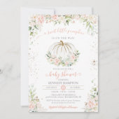 Sweet Little Pumpkin, Pink Herbst Kinderdusche Einladung (Vorderseite)